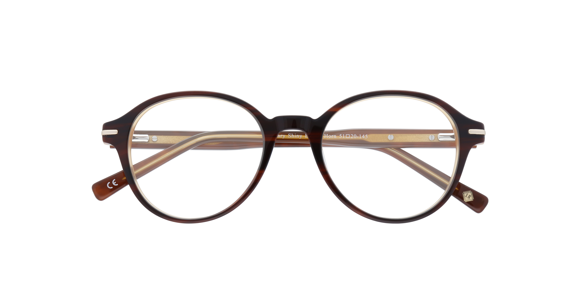 Canary Shiny Brown Horn AcetateEyeglass Frames for Glasses Direct, Closed View
