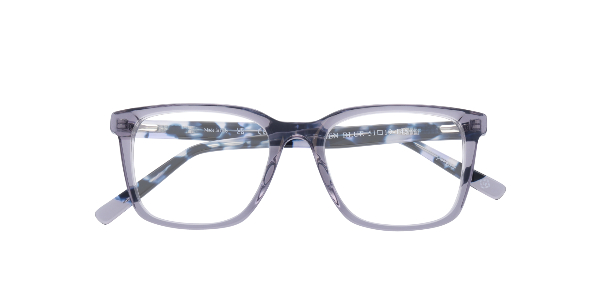FIFTEEN Blue AcetateEyeglass Frames for Glasses Direct, Closed View