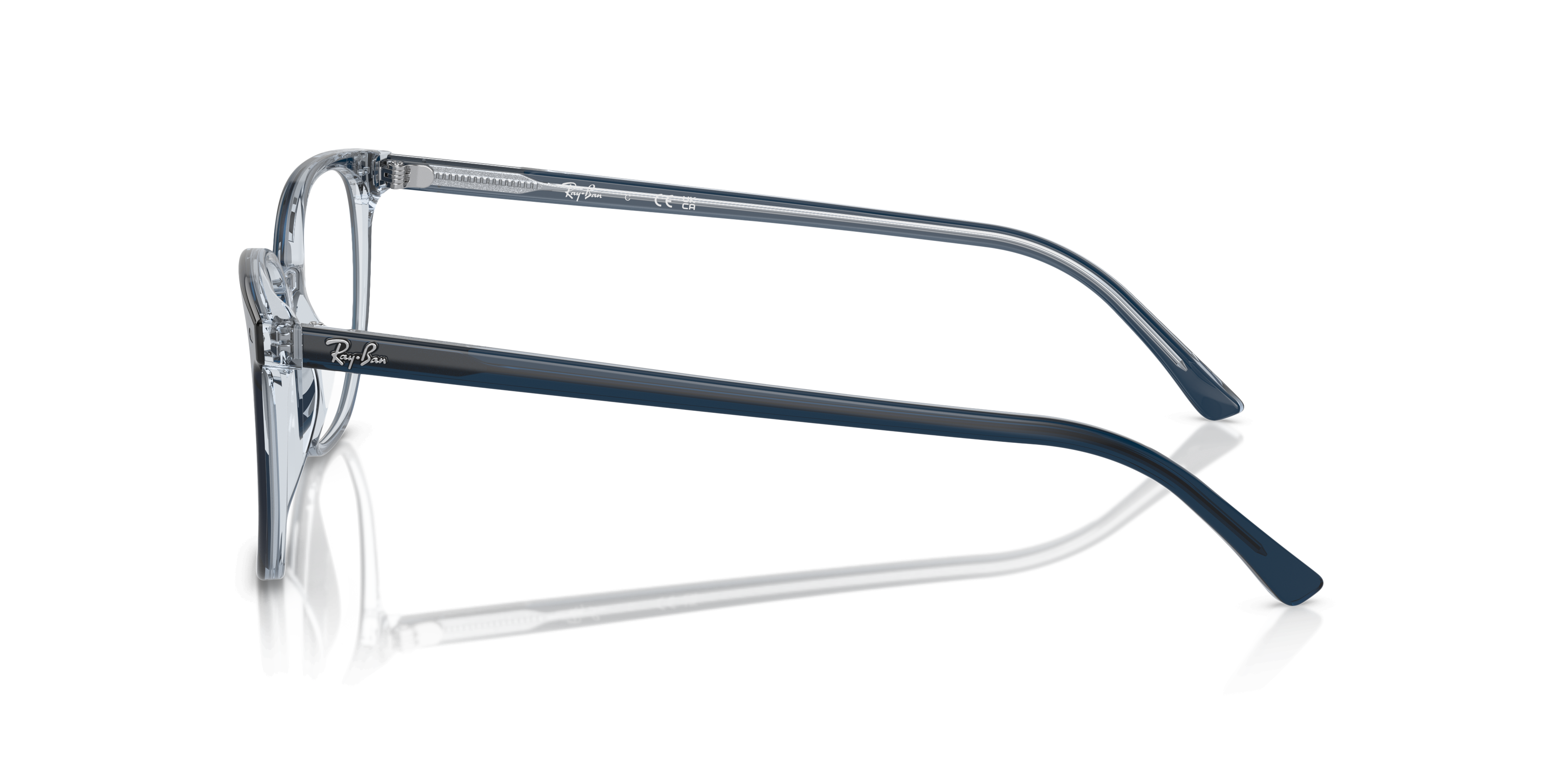 RB5397 Blue On Transparent Blue AcetateEyeglass Frames for Glasses Direct, Side View