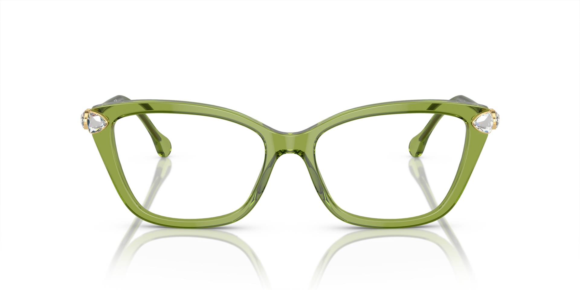 SK2011 Transparent Green AcetateEyeglass Frames for Glasses Direct, Front View