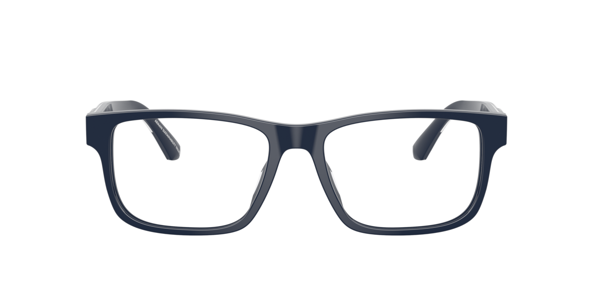 Emporio Armani Men's Shiny Blue Rectangle Acetate Eyeglasses Online - Full Rim - Ea3265u