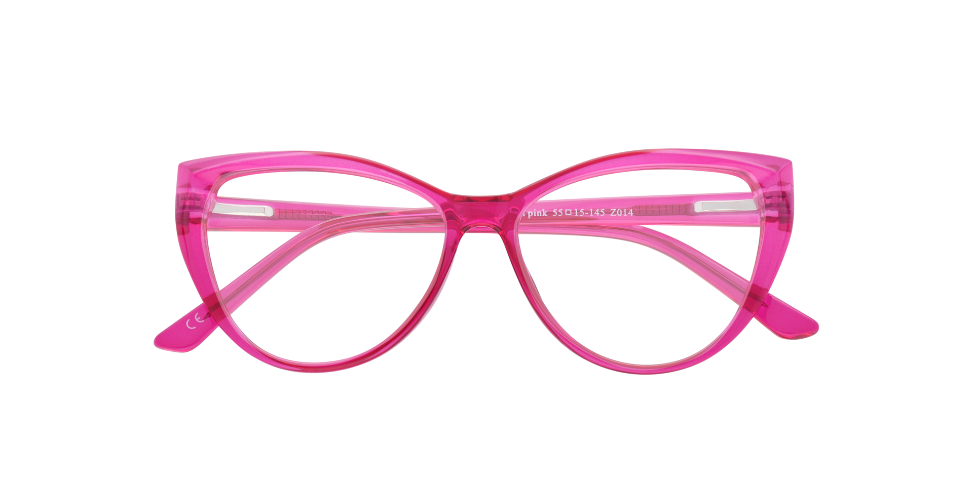 Freya Crystal & Pink PlasticEyeglass Frames for Glasses Direct, Closed View
