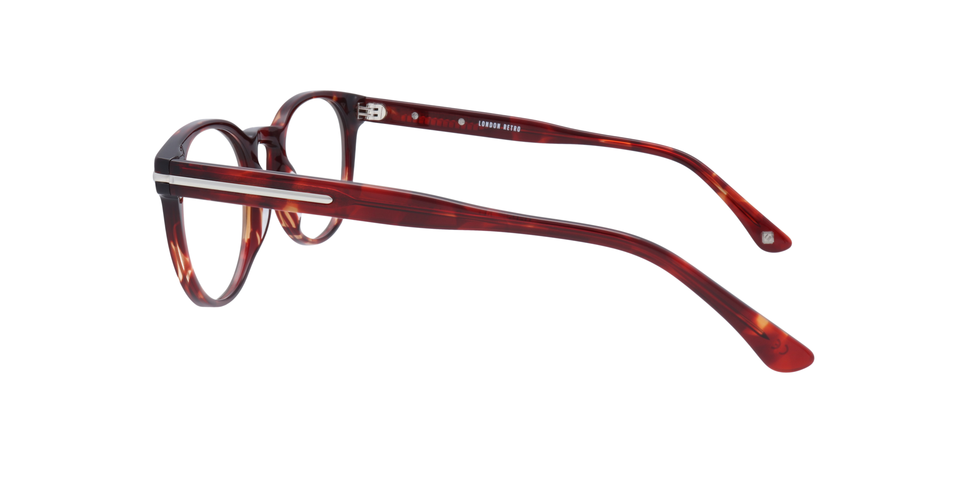 Dalston Shiny Demi Red AcetateEyeglass Frames for Glasses Direct, Side View