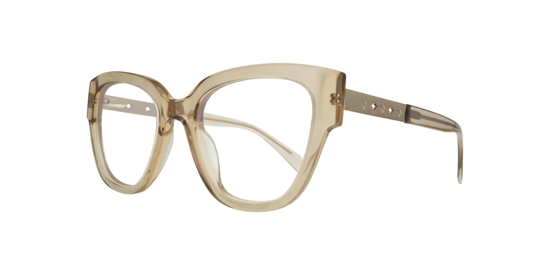 Kenzie Crystal Beige Glitter AcetateEyeglass Frames for Glasses Direct, Angle View