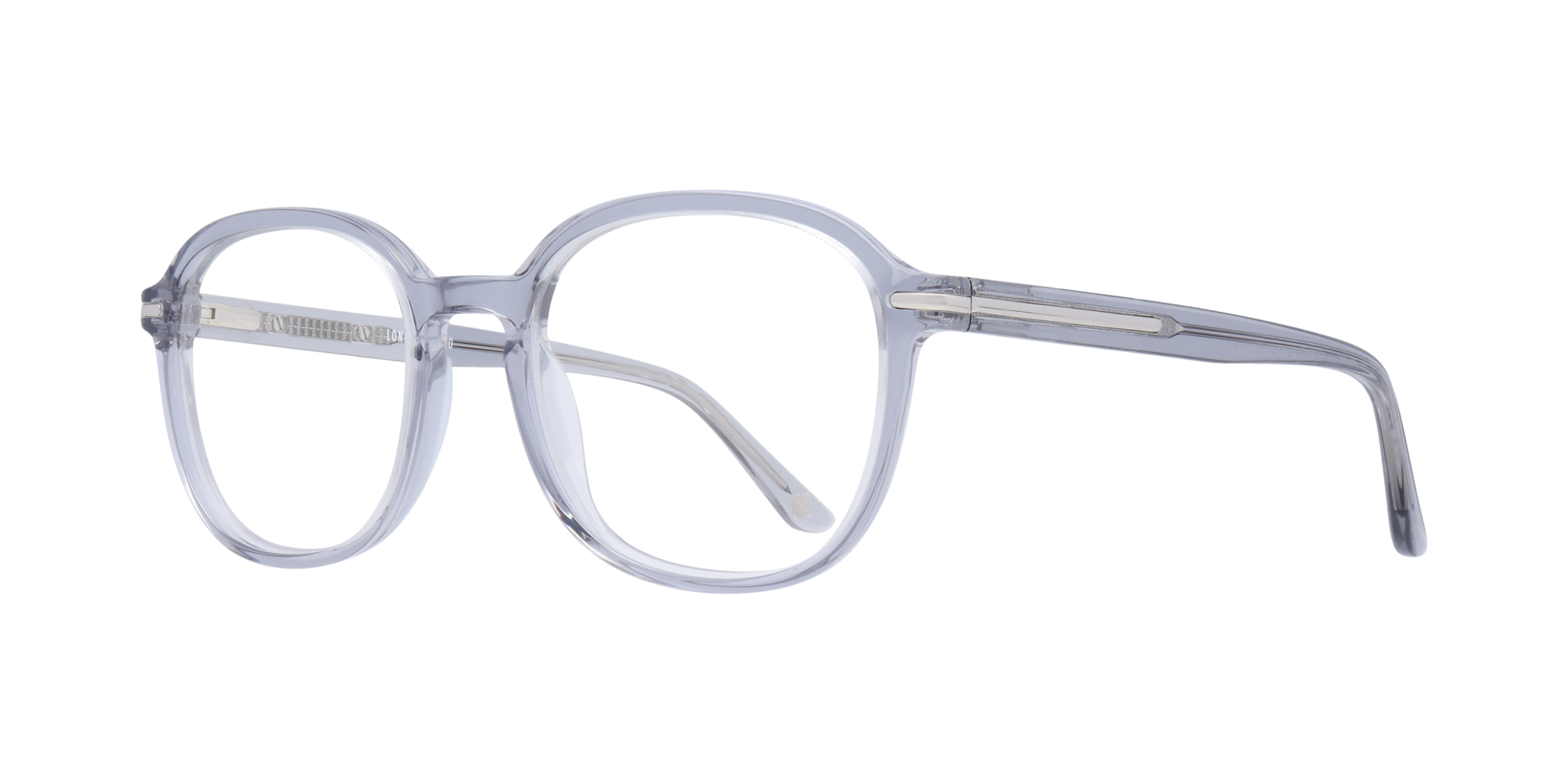 Finchley Crystal Grey AcetateEyeglass Frames for Glasses Direct, Angle View