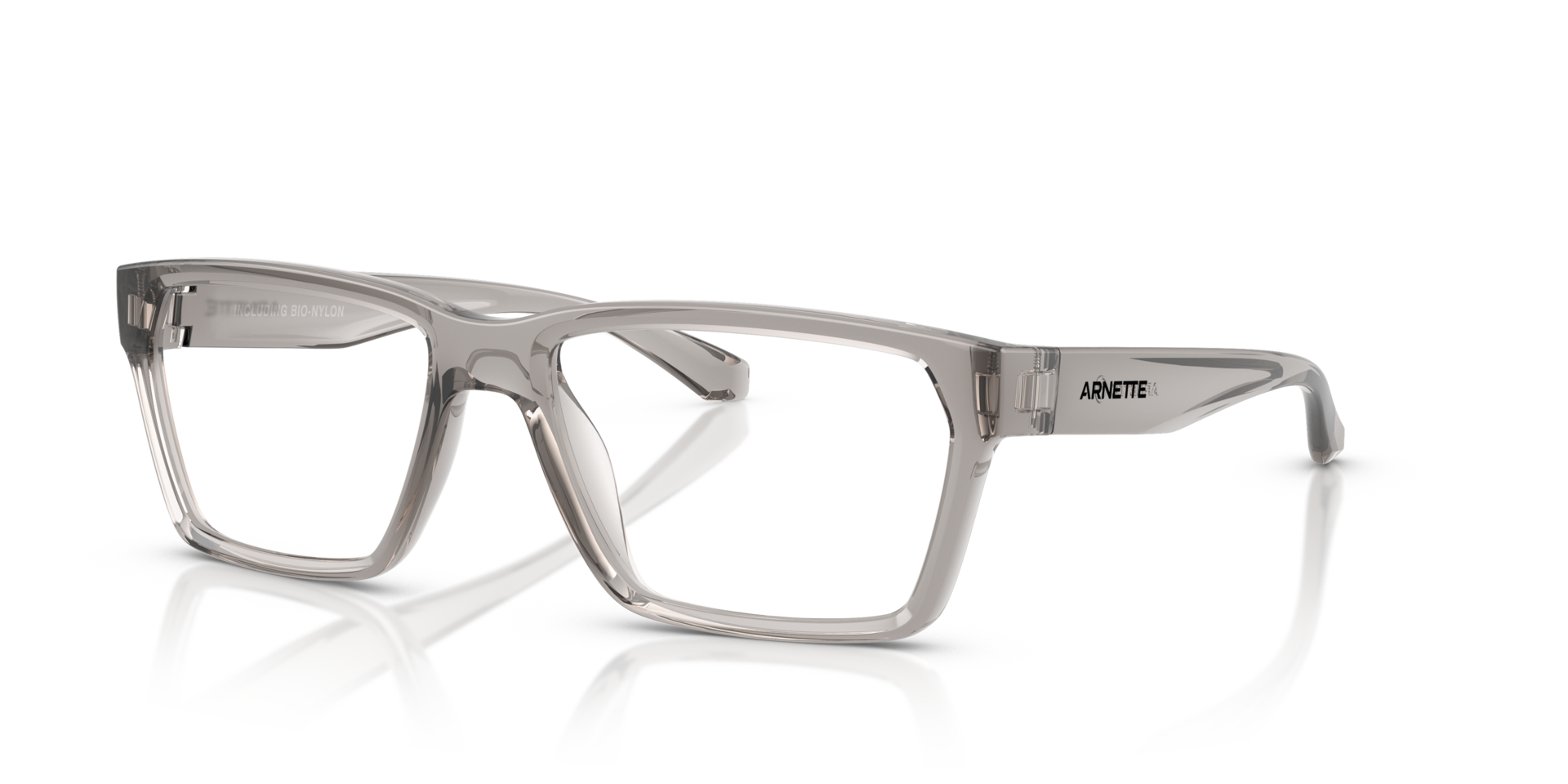 AN7257U Transparent Grey PlasticEyeglass Frames for Glasses Direct, Angle View