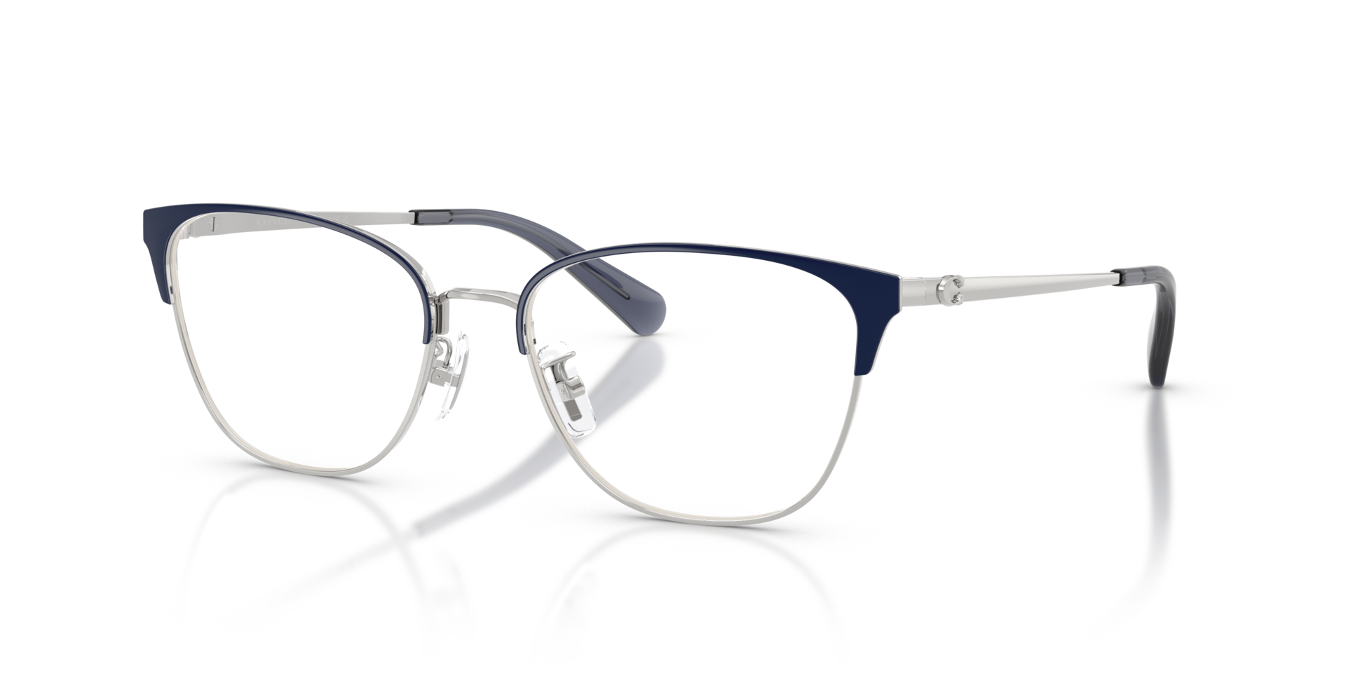 HC5202 Silver & Blue MetalEyeglass Frames for Glasses Direct, Angle View
