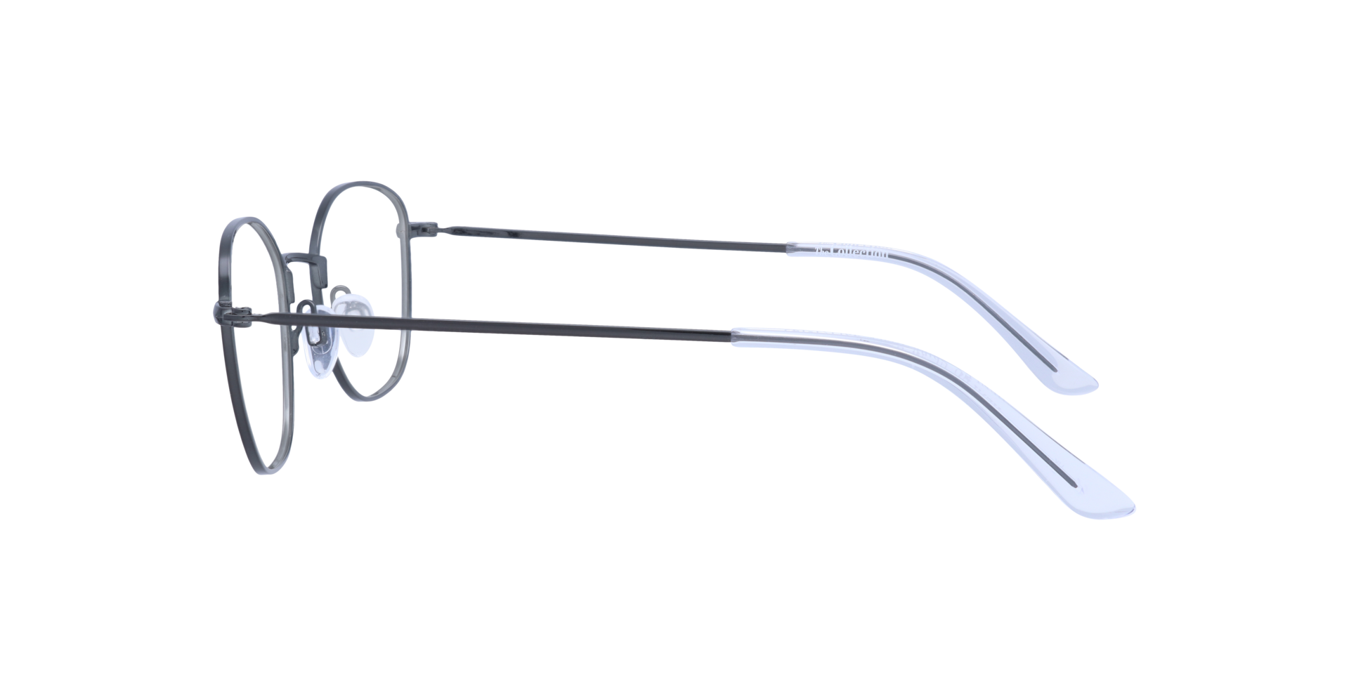 Henley Shiny Black MetalEyeglass Frames for Glasses Direct, Side View