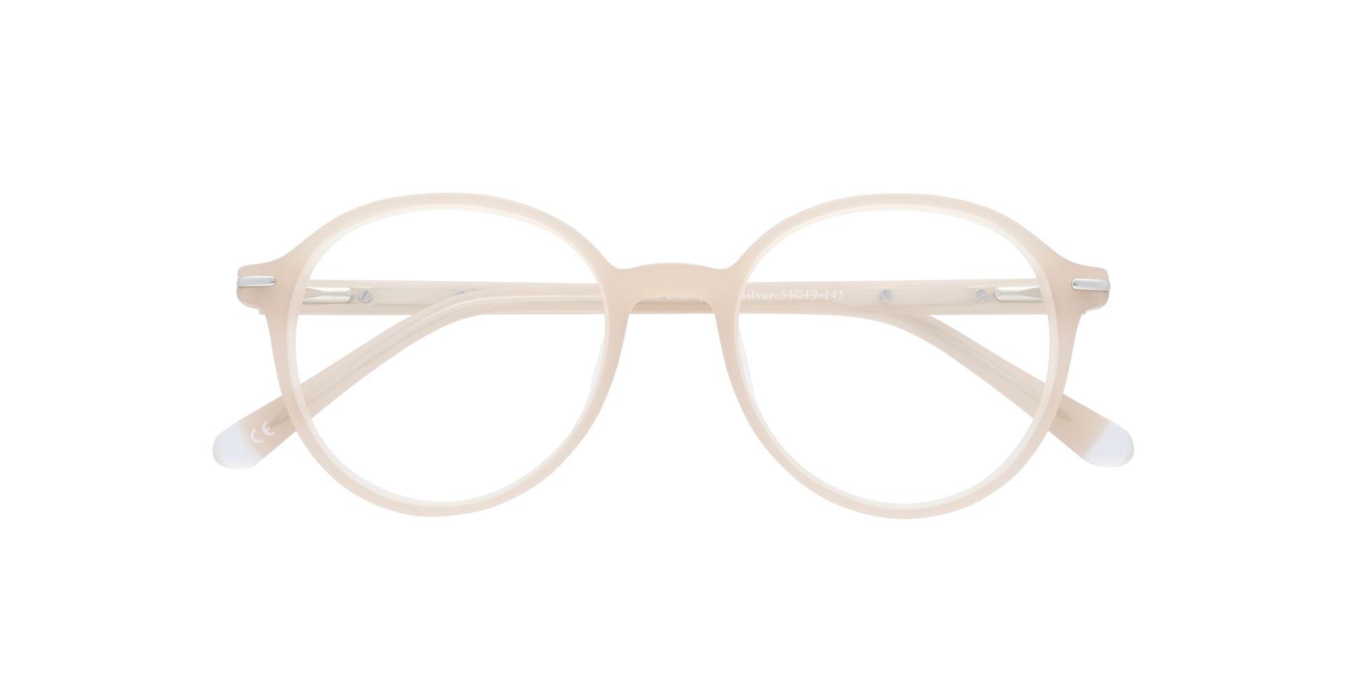 Beckton Champagne & Silver AcetateEyeglass Frames for Glasses Direct, Closed View