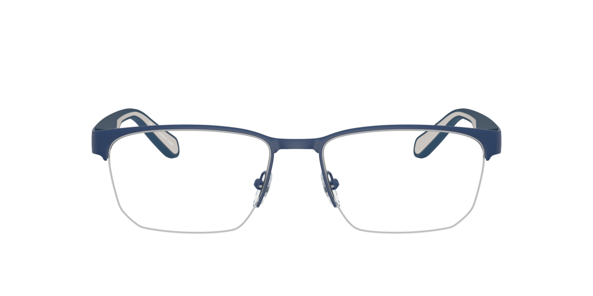 Emporio Armani Men's Matte Blue Irregular Metal Eyeglasses Online - Semi Rim - Ea1162