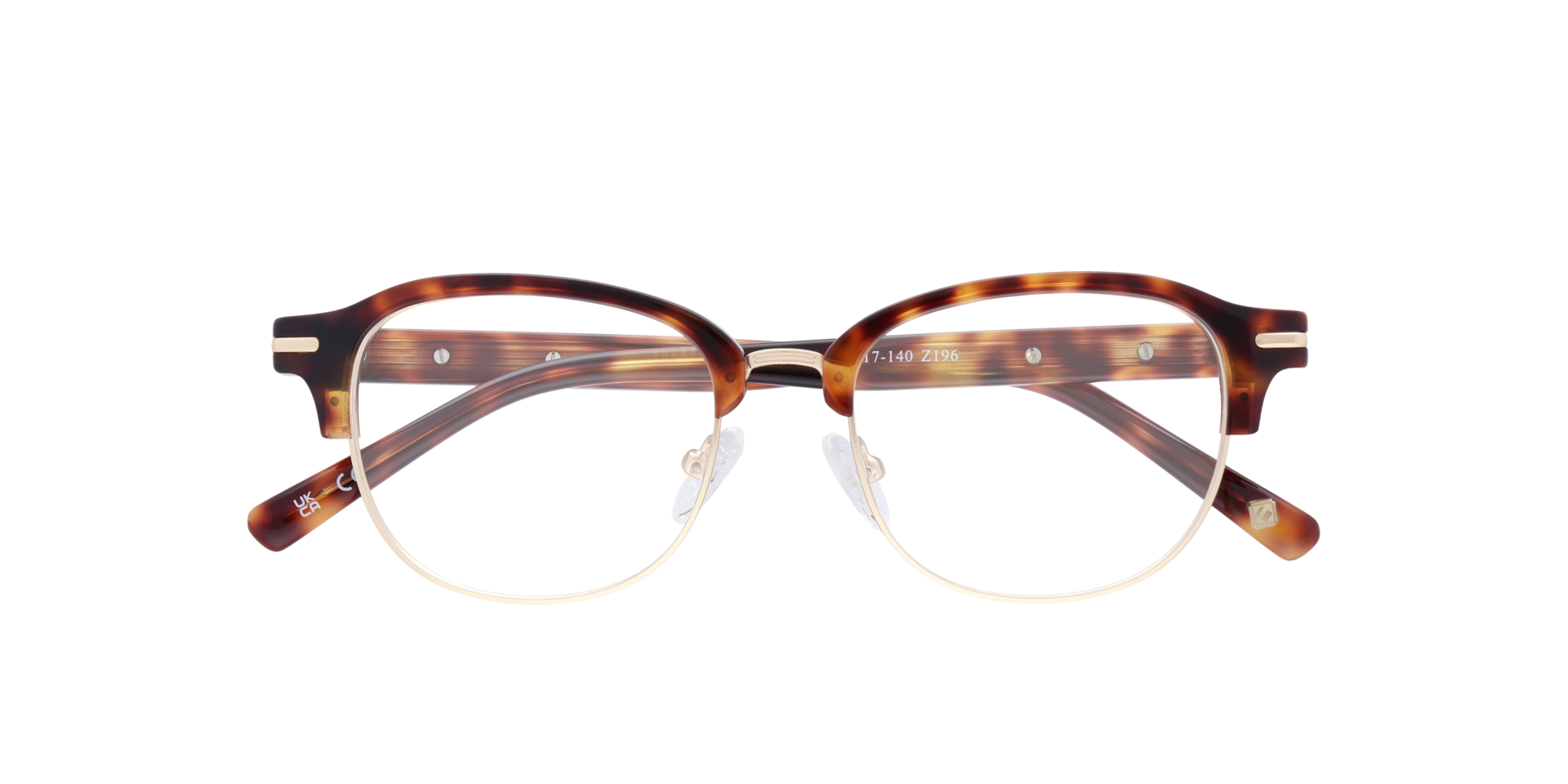 Grange Havana MetalEyeglass Frames for Glasses Direct, Closed View