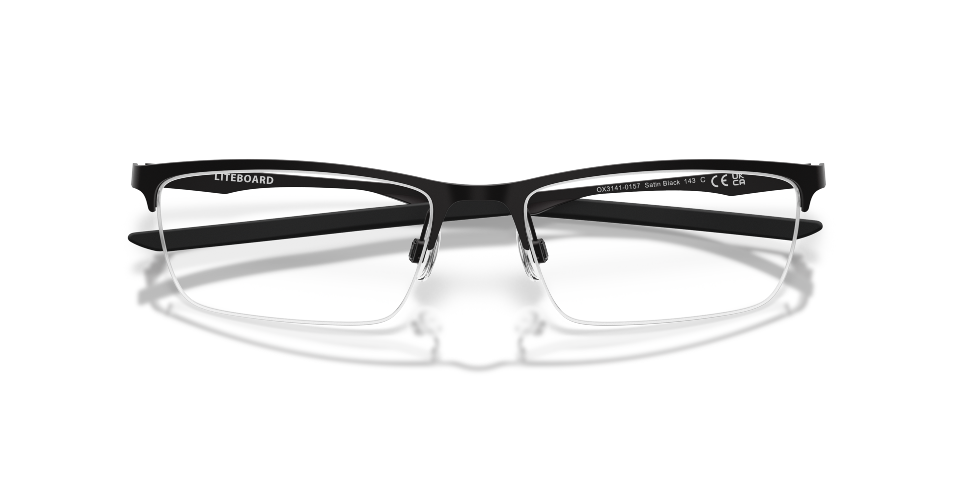 Liteboard Satin Black MetalEyeglass Frames for Glasses Direct, Closed View