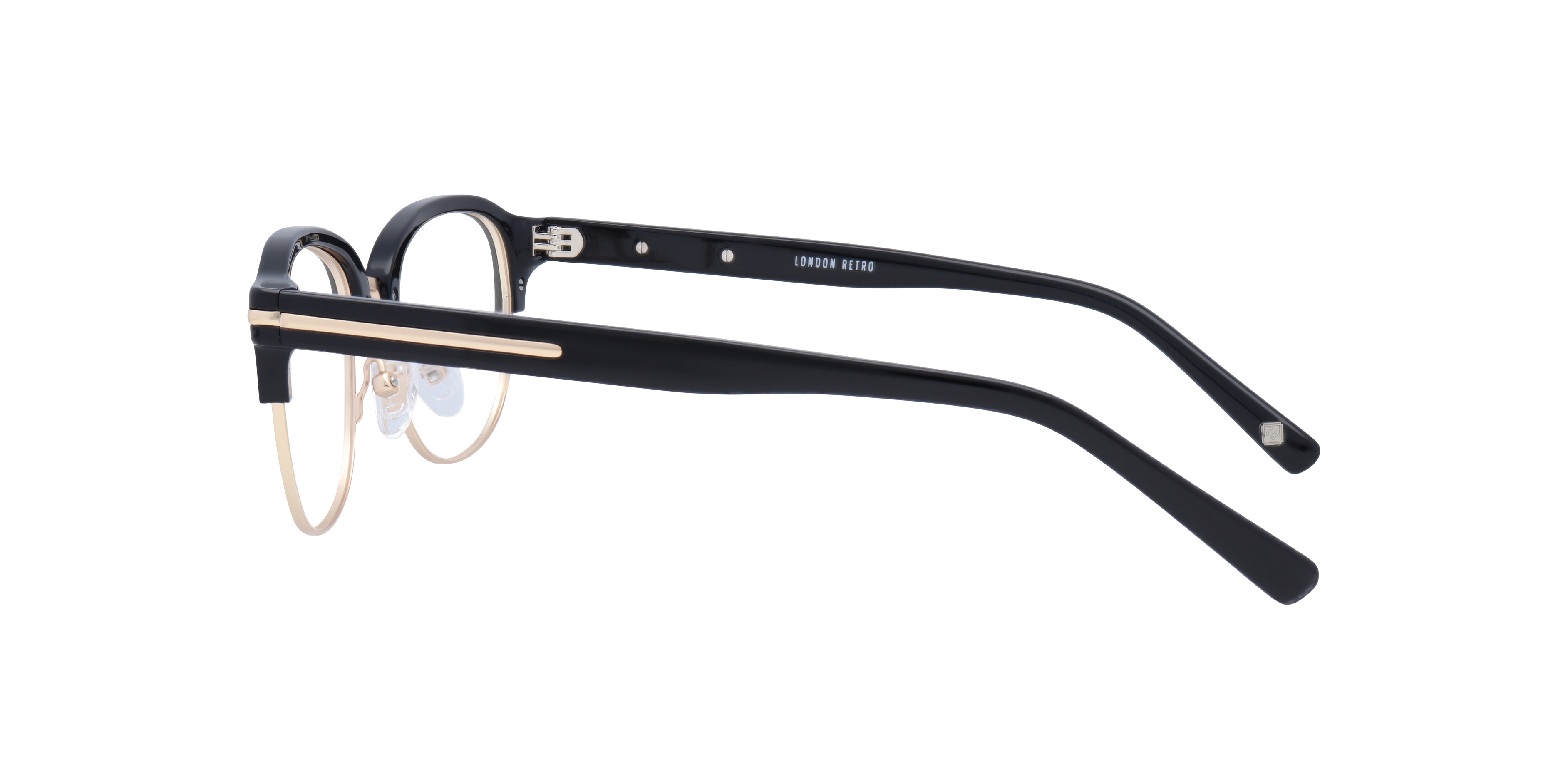 Grange Black MetalEyeglass Frames for Glasses Direct, Side View