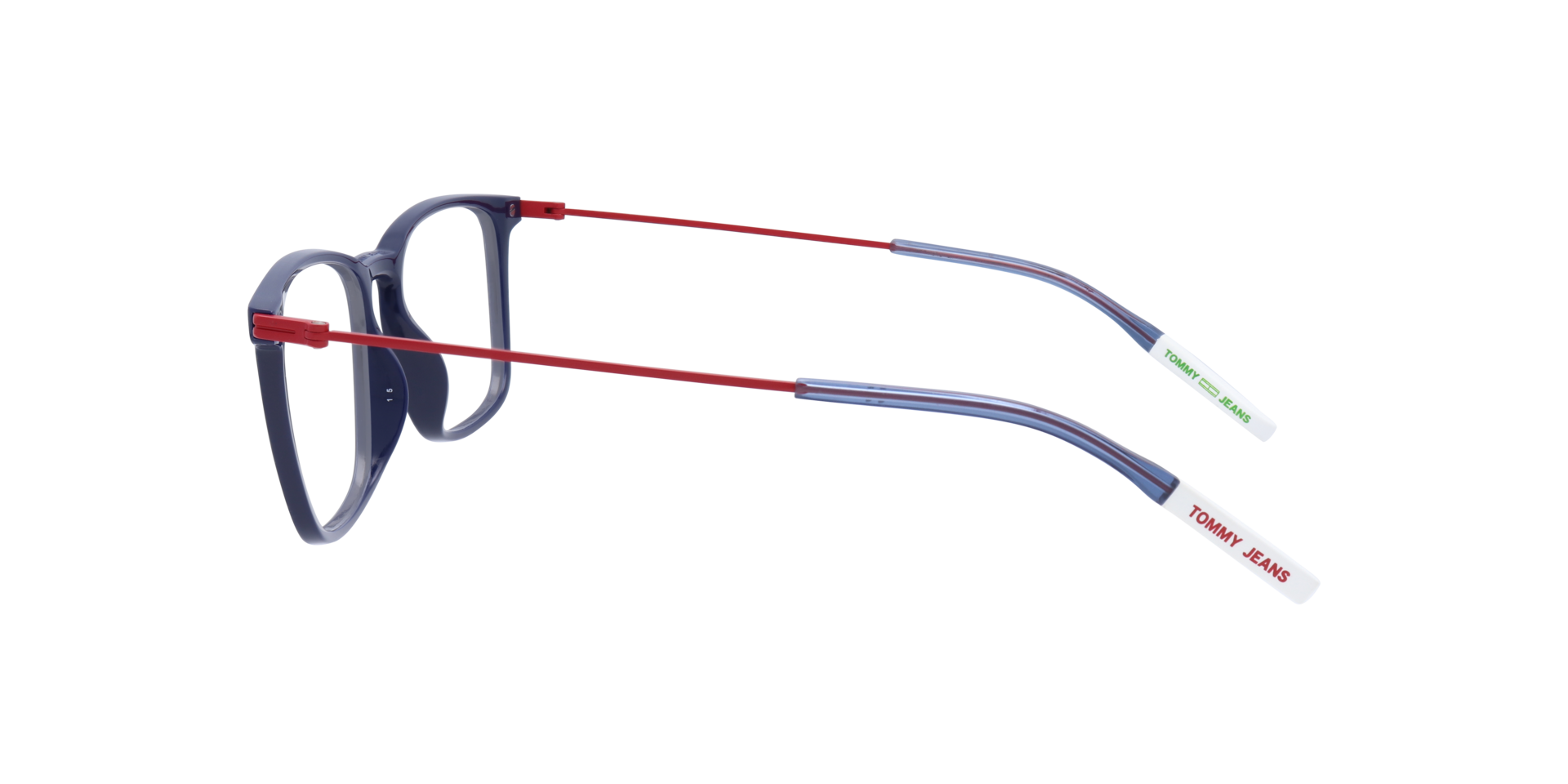 TJ 0061 Blue Red PlasticEyeglass Frames for Glasses Direct, Side View