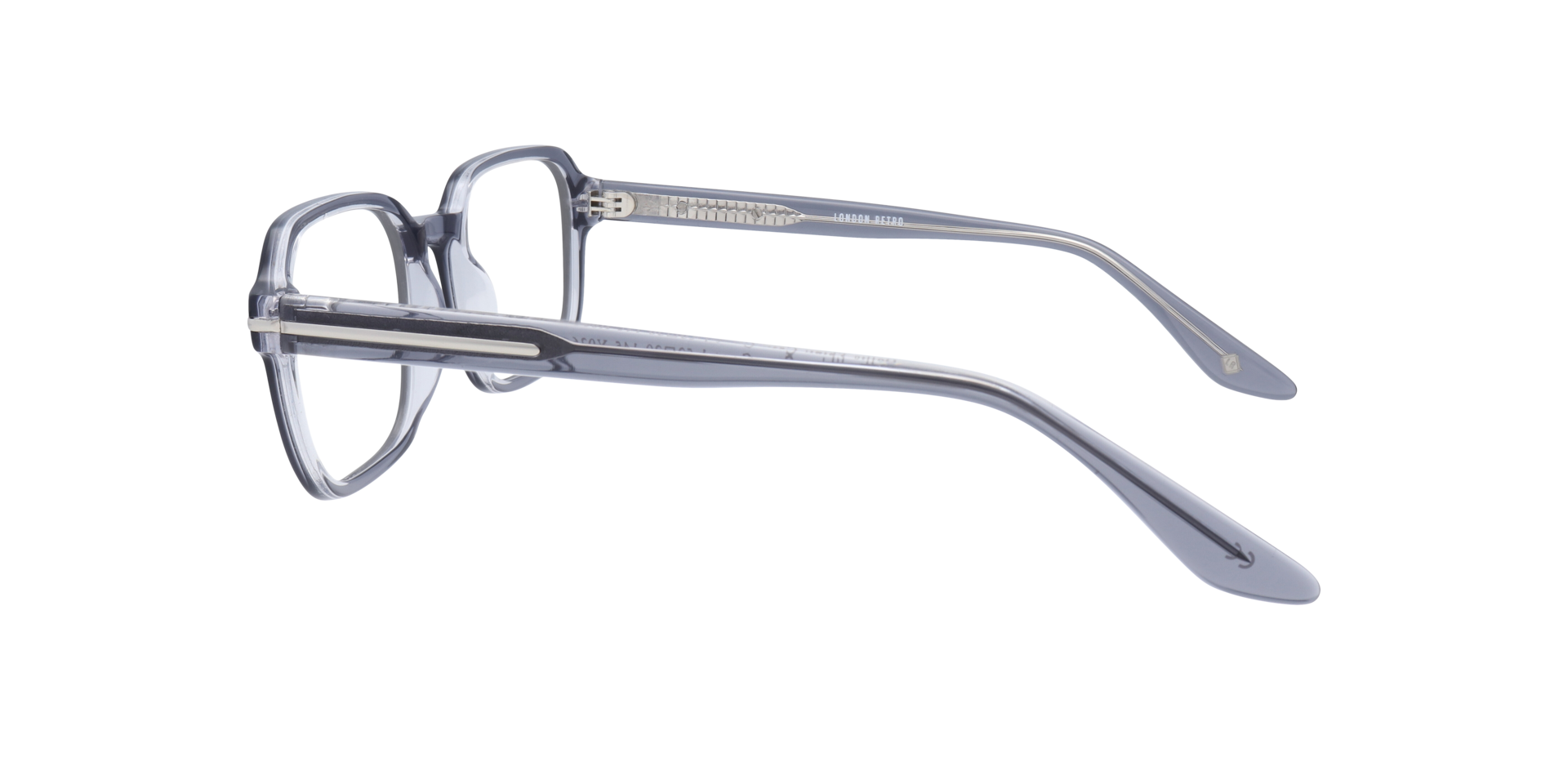Dollis Shiny Grey Crystal AcetateEyeglass Frames for Glasses Direct, Side View