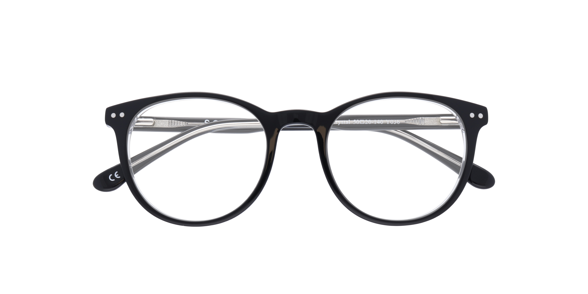 Dallas Shiny Black Crystal AcetateEyeglass Frames for Glasses Direct, Closed View