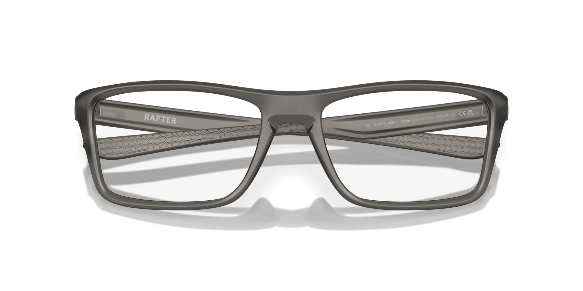 Rafter Satin Grey Smoke PlasticEyeglass Frames for Glasses Direct, Closed View