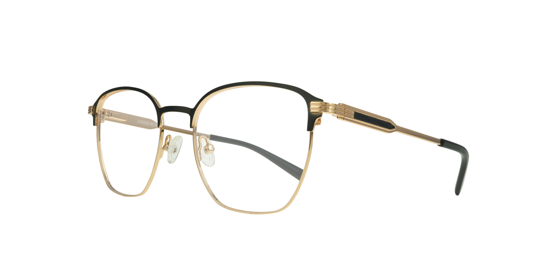 Keith Matte Green & Gold MetalSunglass Frames for Glasses Direct, Angle View