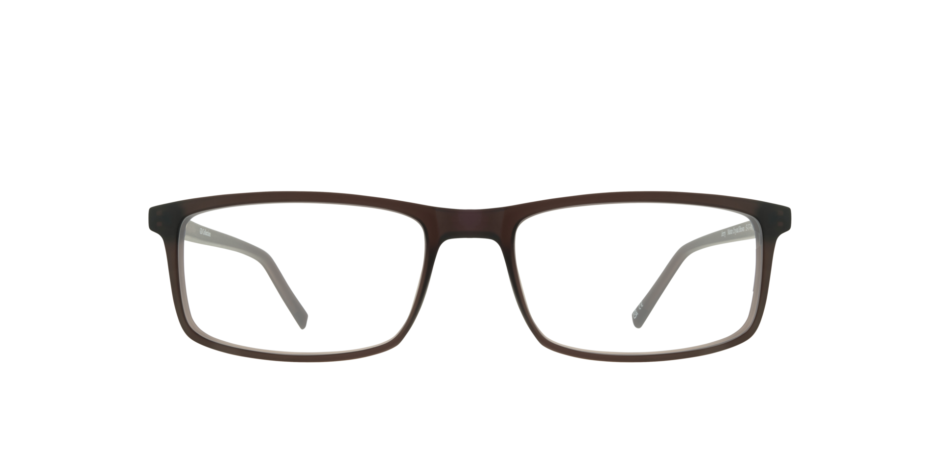 Jerry Matte Crystal Brown PlasticEyeglass Frames for Glasses Direct, Front View