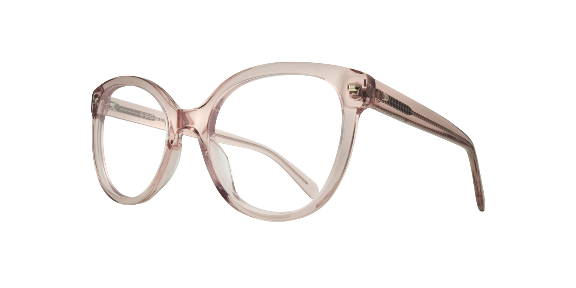 Jade Crystal Pink AcetateEyeglass Frames for Glasses Direct, Angle View