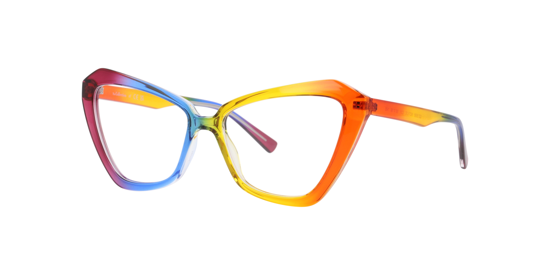 Notice Rainbow PlasticEyeglass Frames for Glasses Direct, Angle View