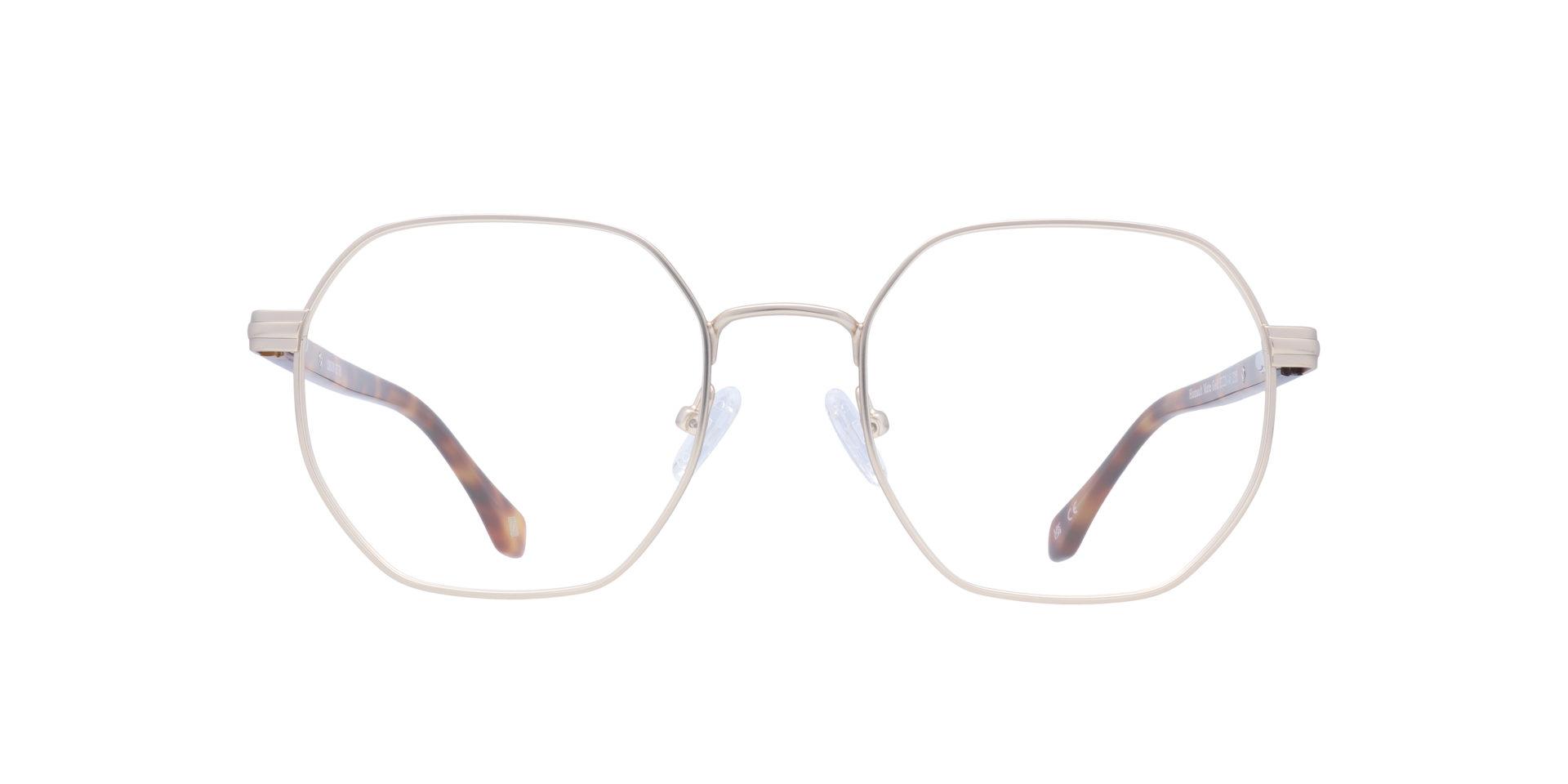 Hainault Matte Gold MetalSunglass Frames for Glasses Direct, Front View