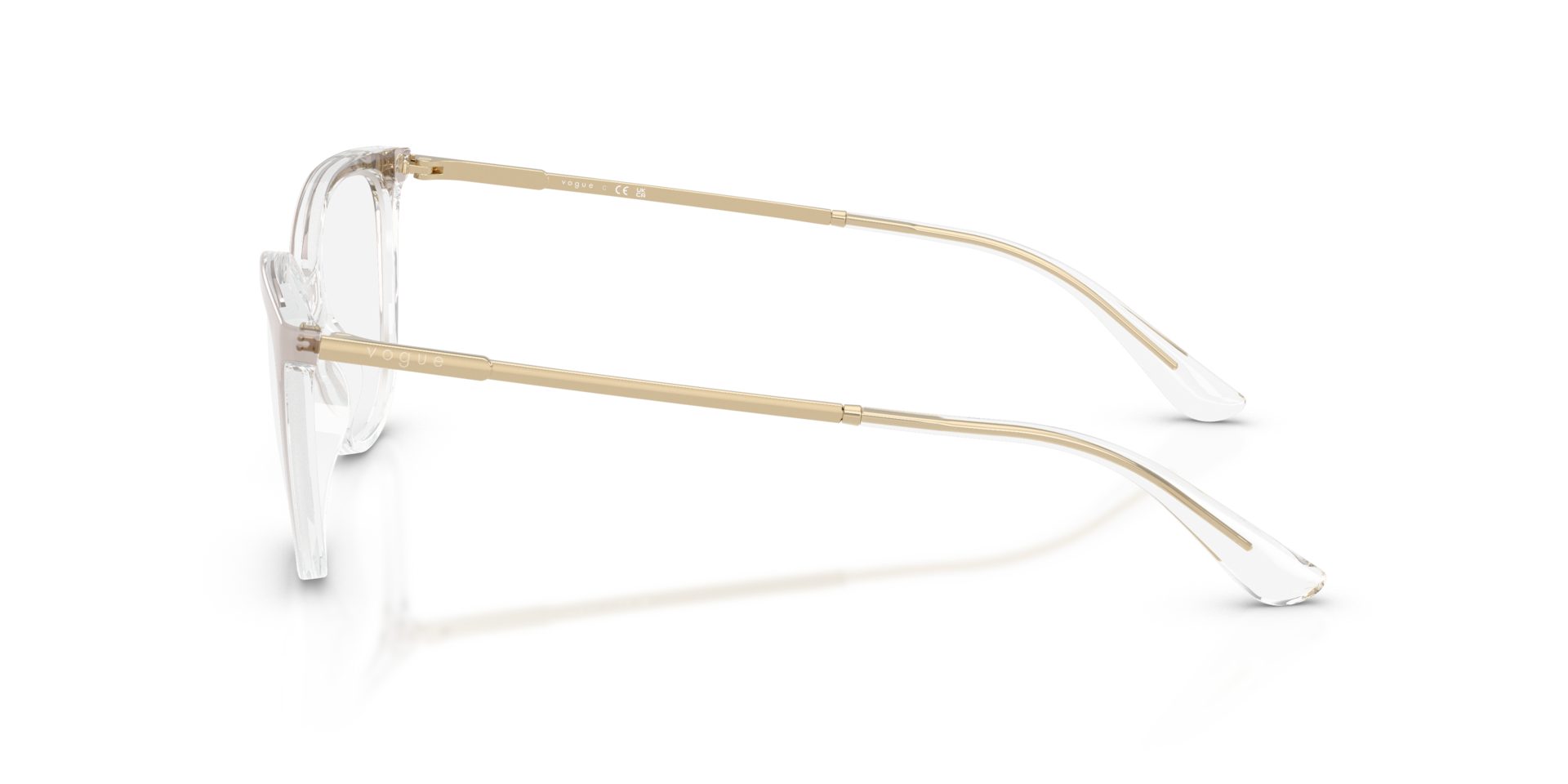VO5673 Transparent Gradient Brown PlasticEyeglass Frames for Glasses Direct, Side View