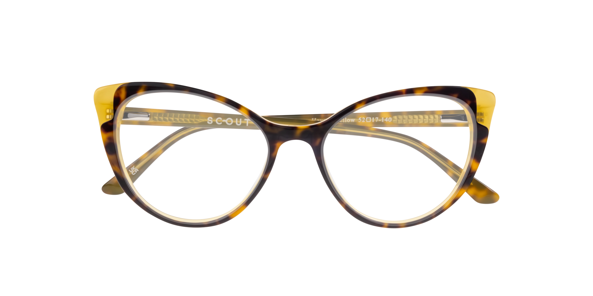 Hayley Bi Layer Havana & Yellow AcetateEyeglass Frames for Glasses Direct, Closed View