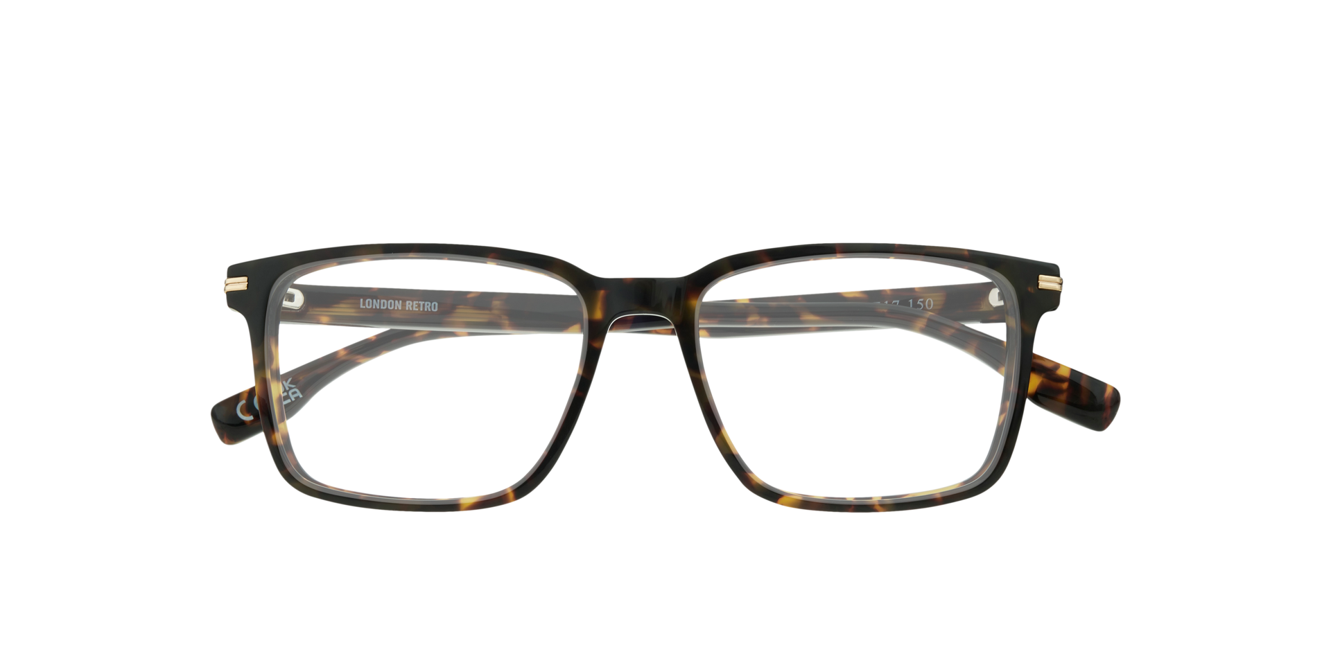Leith Havana & Gold AcetateEyeglass Frames for Glasses Direct, Closed View