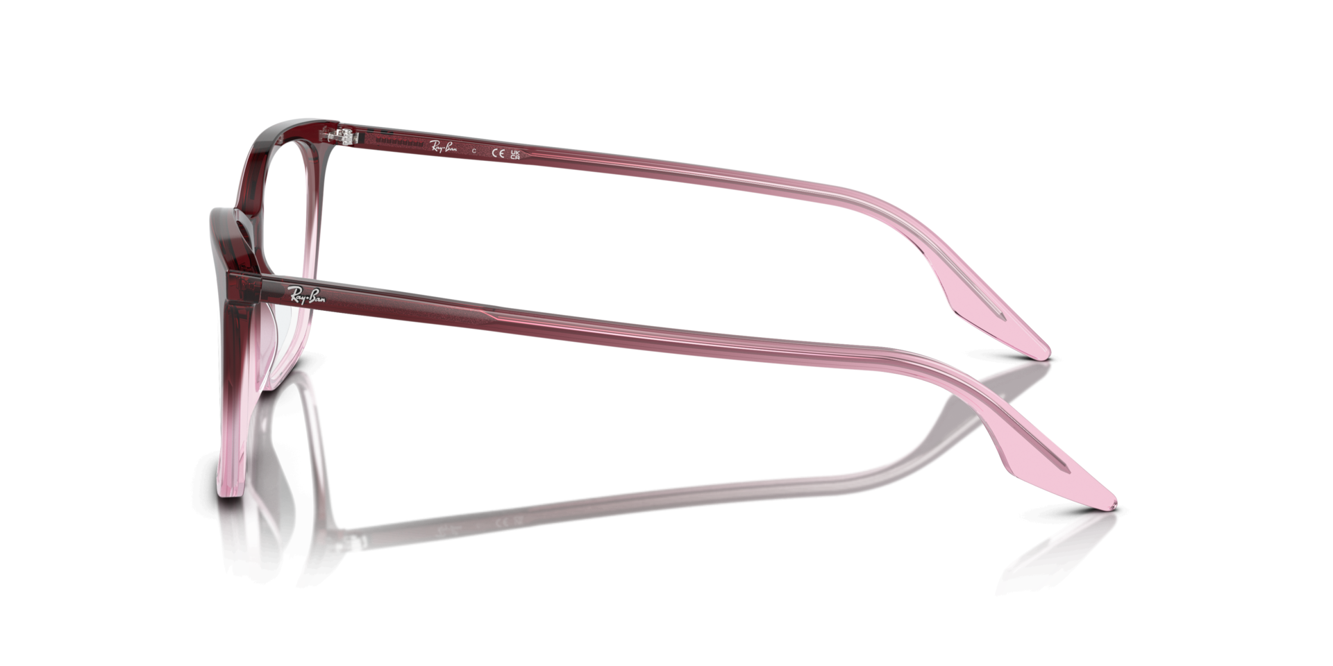 RB5422 Red & Pink AcetateEyeglass Frames for Glasses Direct, Side View