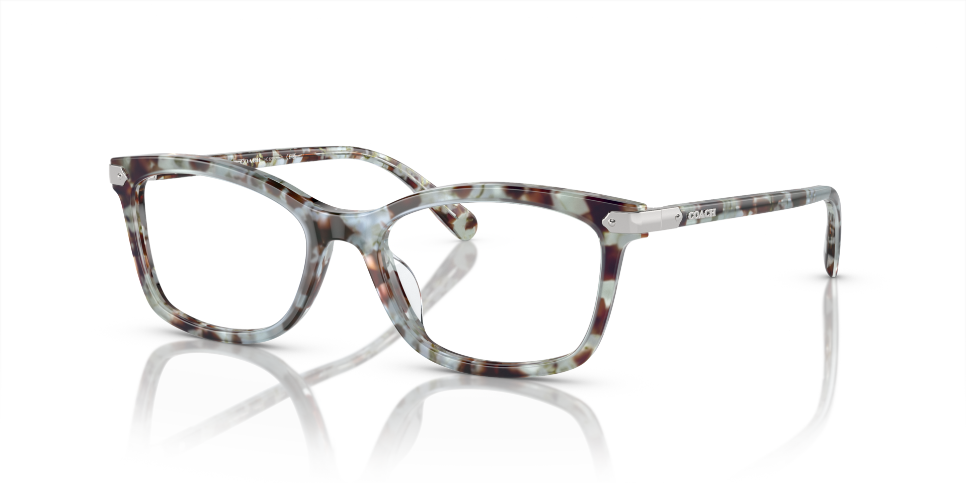 HC6219U Seaglass Tortoise AcetateEyeglass Frames for Glasses Direct, Angle View