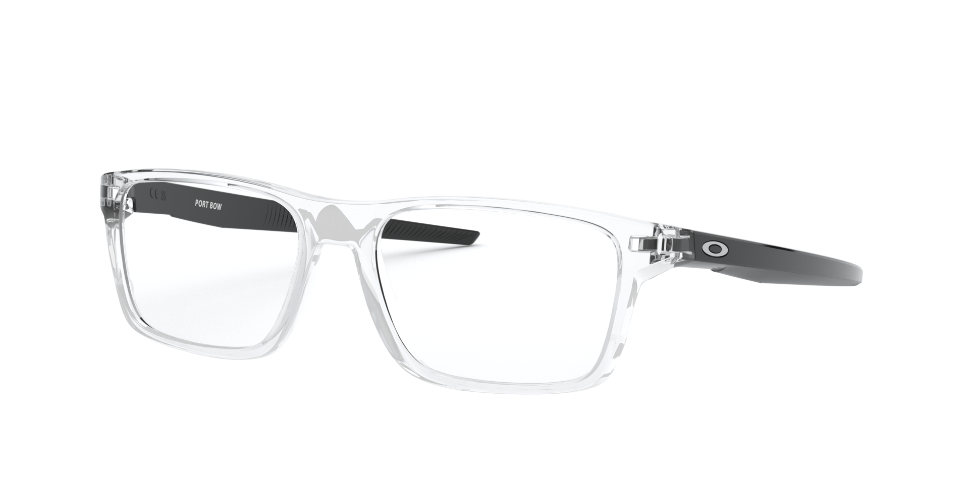 Port Bow Polished Clear PlasticEyeglass Frames for Glasses Direct, Angle View