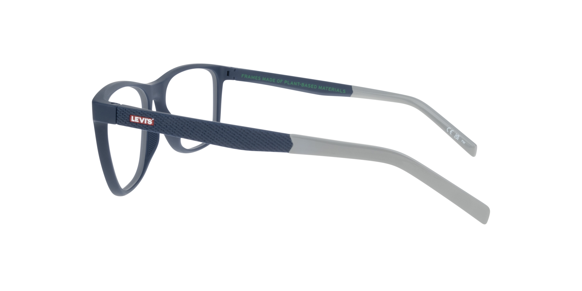 LV 5050 Grey Blue PlasticEyeglass Frames for Glasses Direct, Side View