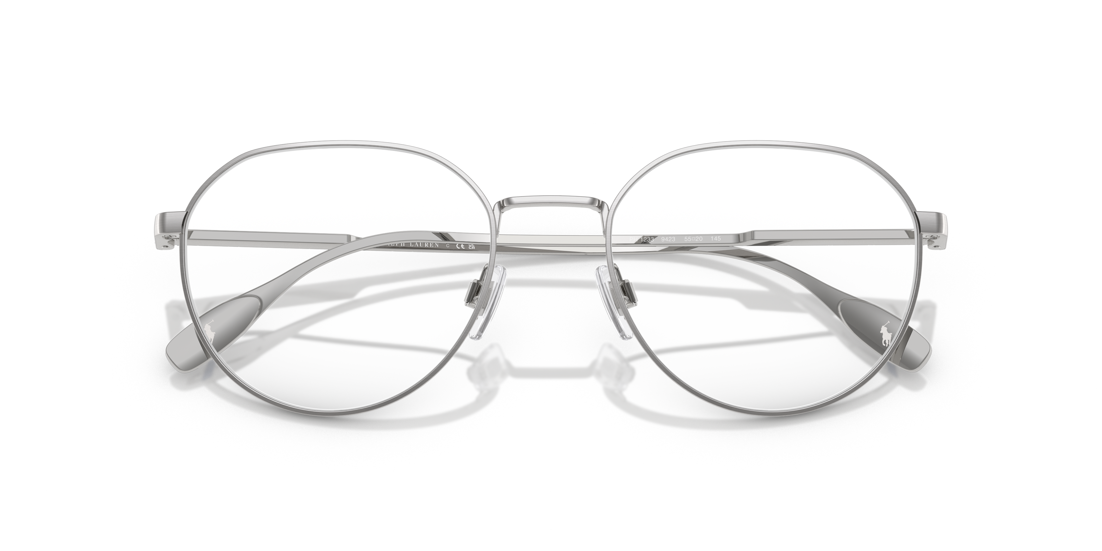 PH1233 Brushed Silver MetalEyeglass Frames for Glasses Direct, Closed View
