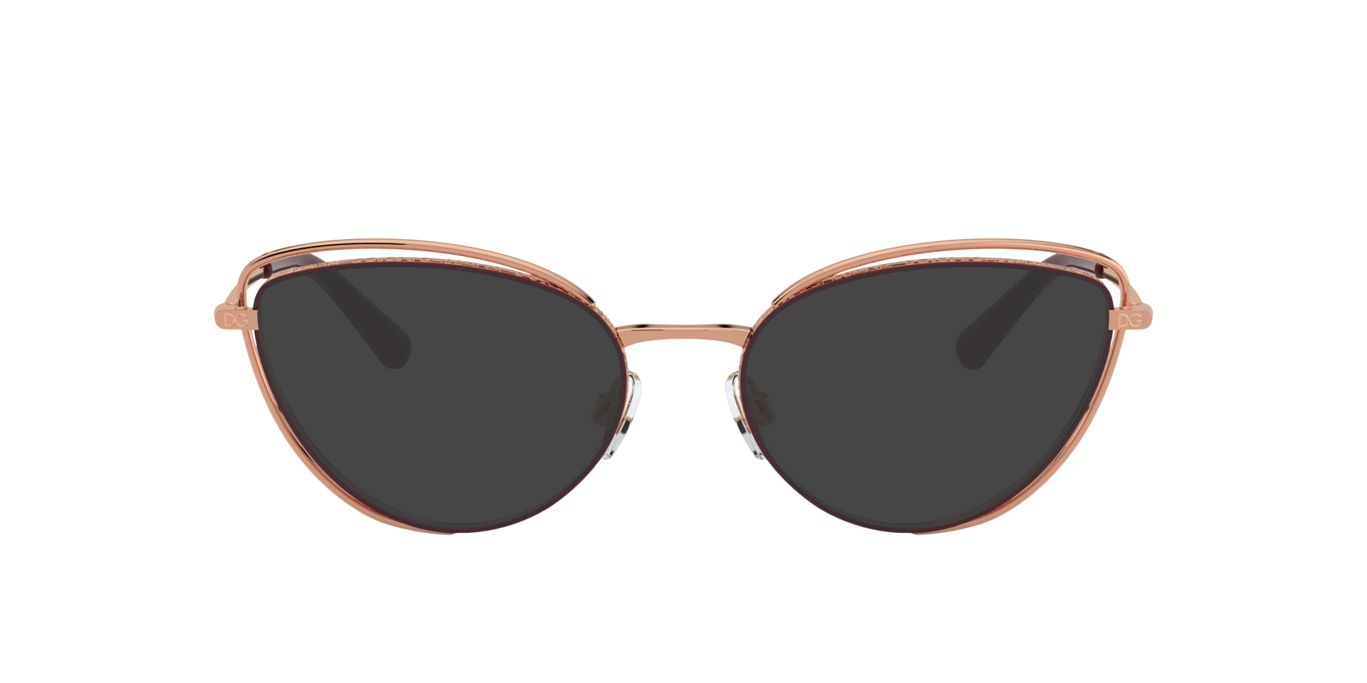 DG1326 Pink Gold & Bordeaux MetalEyeglass Frames for Glasses Direct, with Tinted Lenses