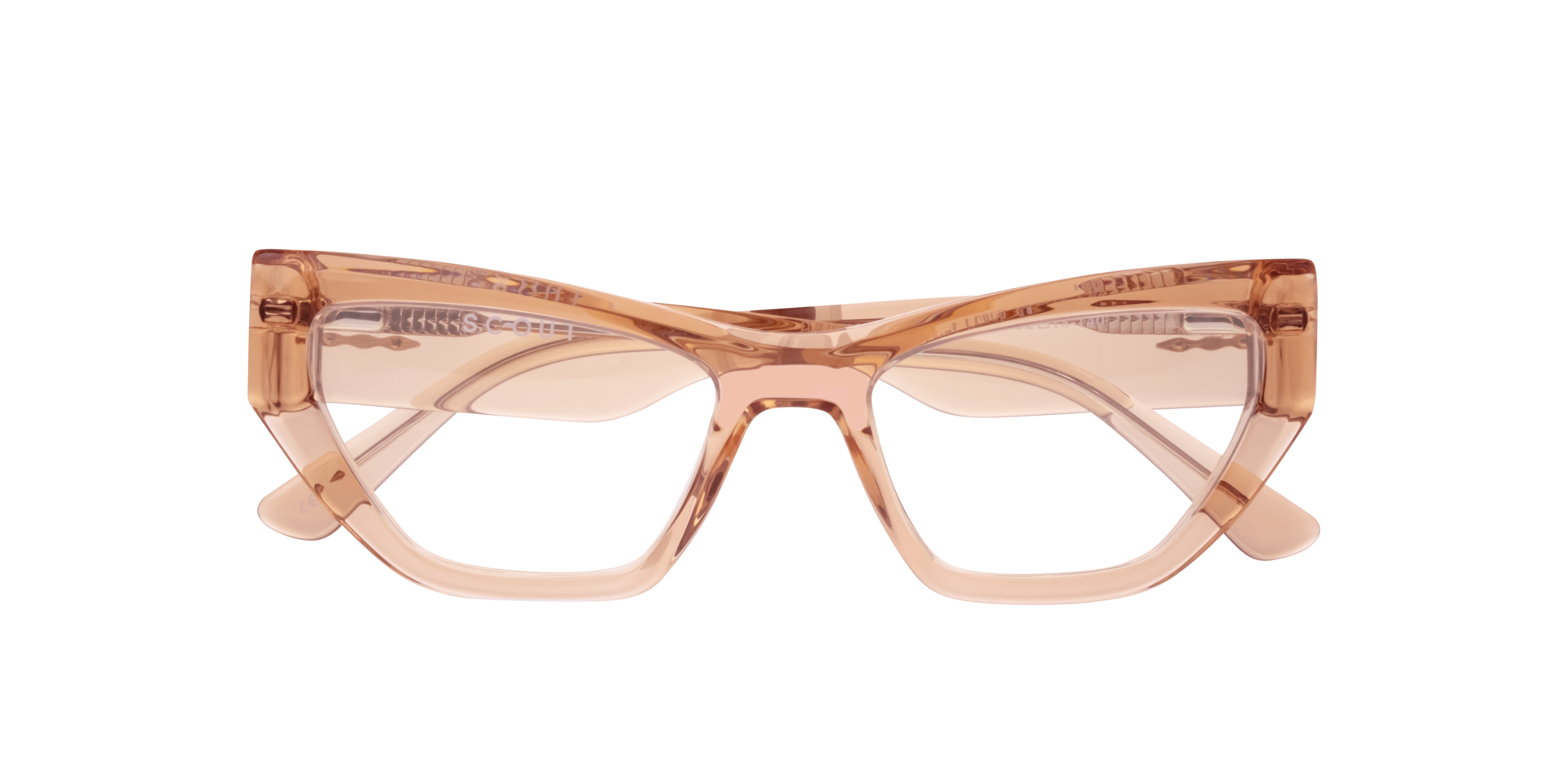 Harmony Crystal Peach AcetateEyeglass Frames for Glasses Direct, Closed View