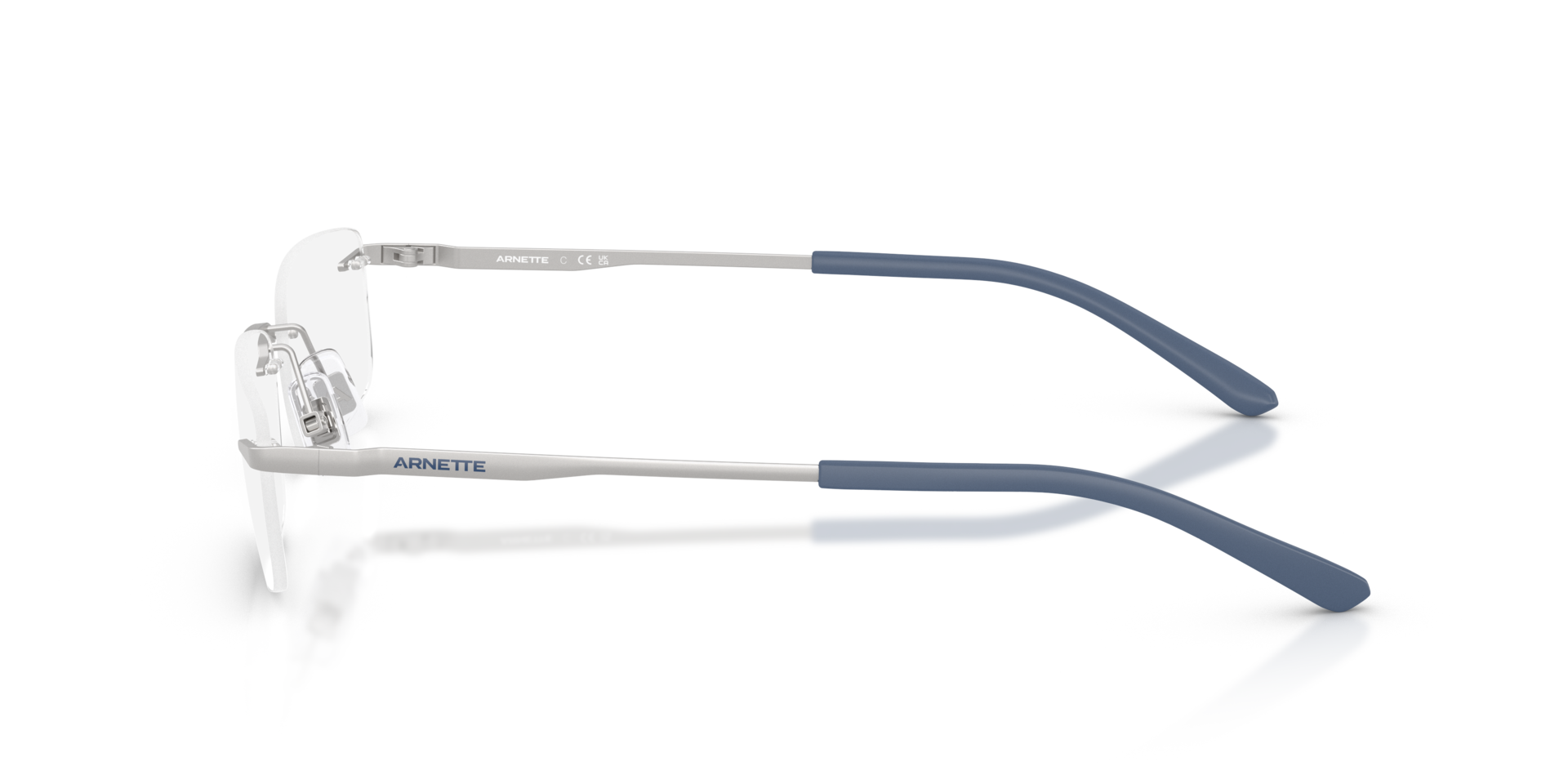 AN6150 Matte Silver MetalEyeglass Frames for Glasses Direct, Side View