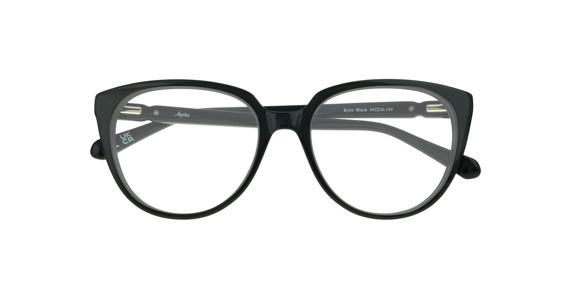 Kyro Black AcetateEyeglass Frames for Glasses Direct, Closed View