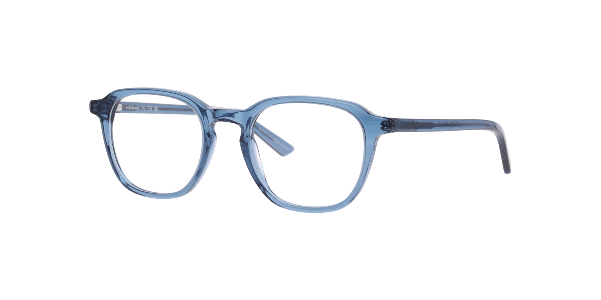 Nile Transparent Blue AcetateEyeglass Frames for Glasses Direct, Angle View
