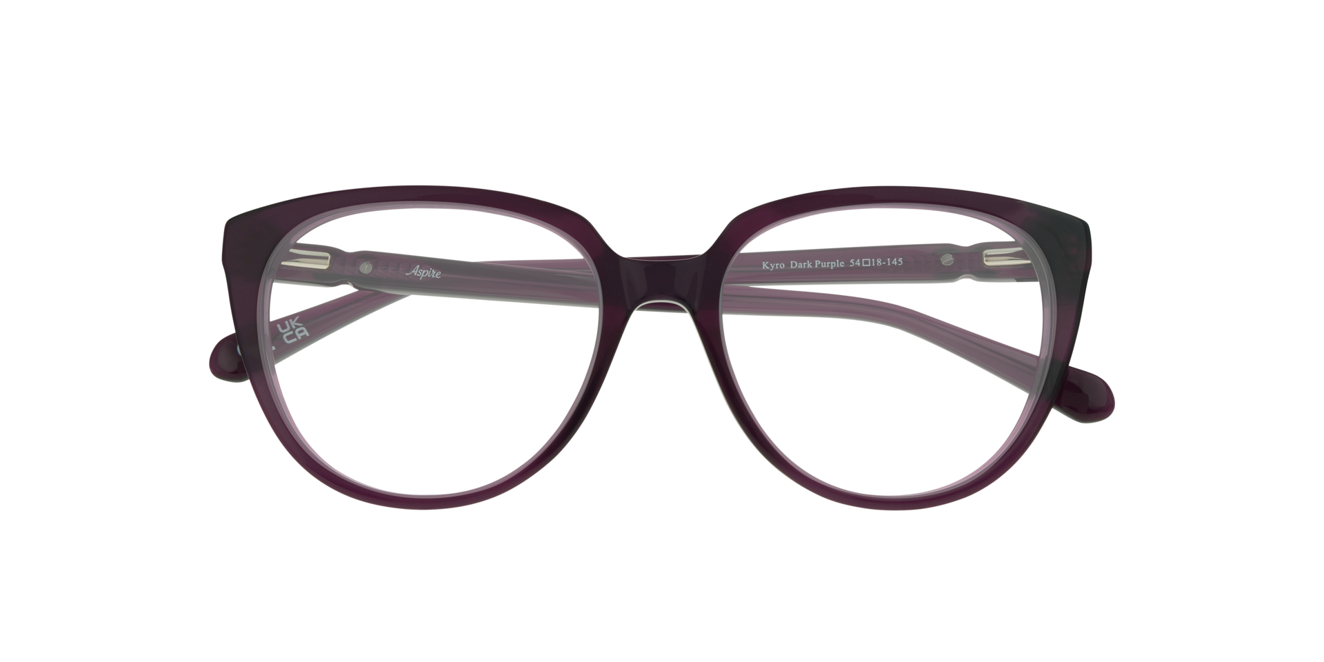 Kyro Dark Purple AcetateEyeglass Frames for Glasses Direct, Closed View