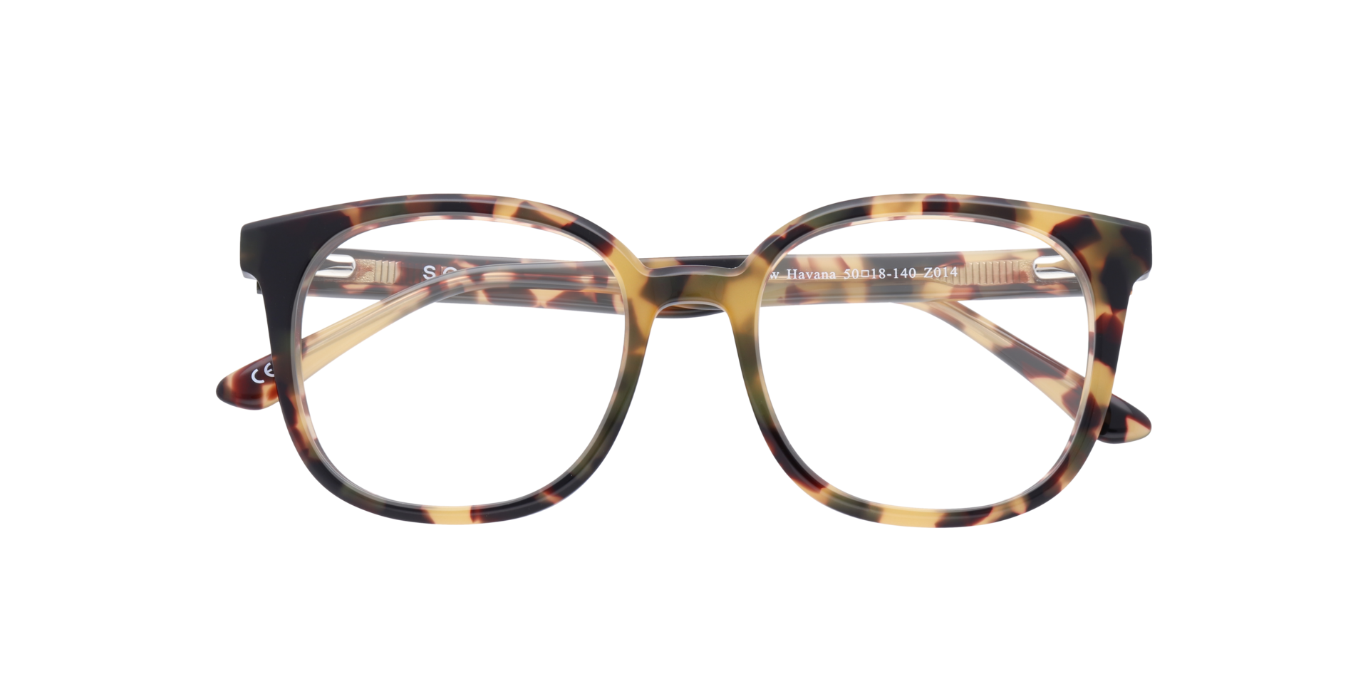 Freddie Yellow Havana AcetateEyeglass Frames for Glasses Direct, Closed View