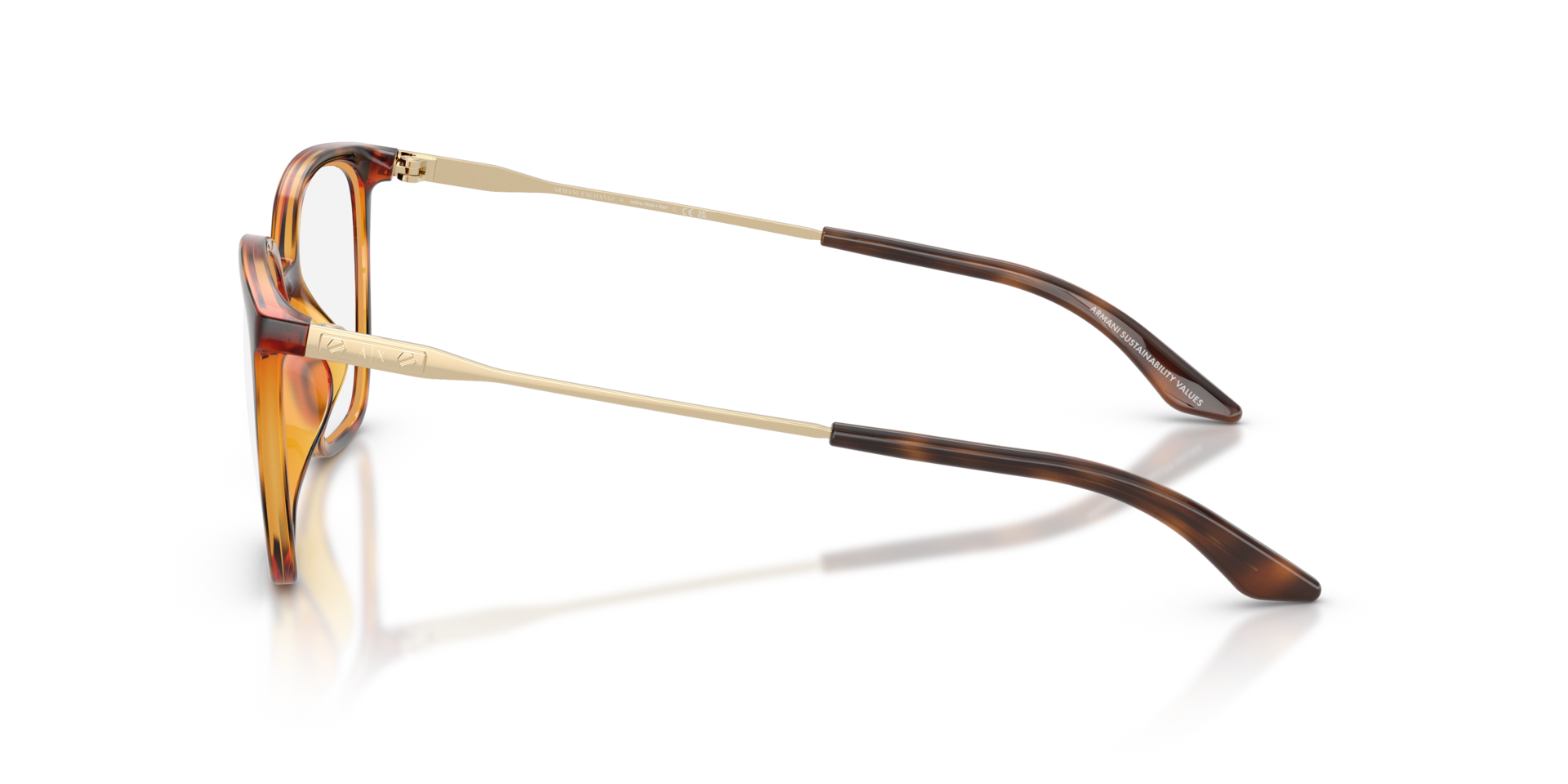AX3142U Shiny Havana PlasticEyeglass Frames for Glasses Direct, Side View