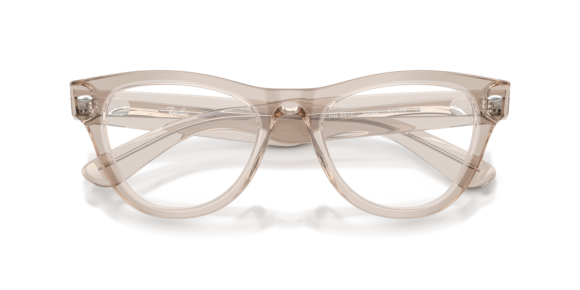 RB5510 Transparent Light Brown AcetateEyeglass Frames for Glasses Direct, Closed View