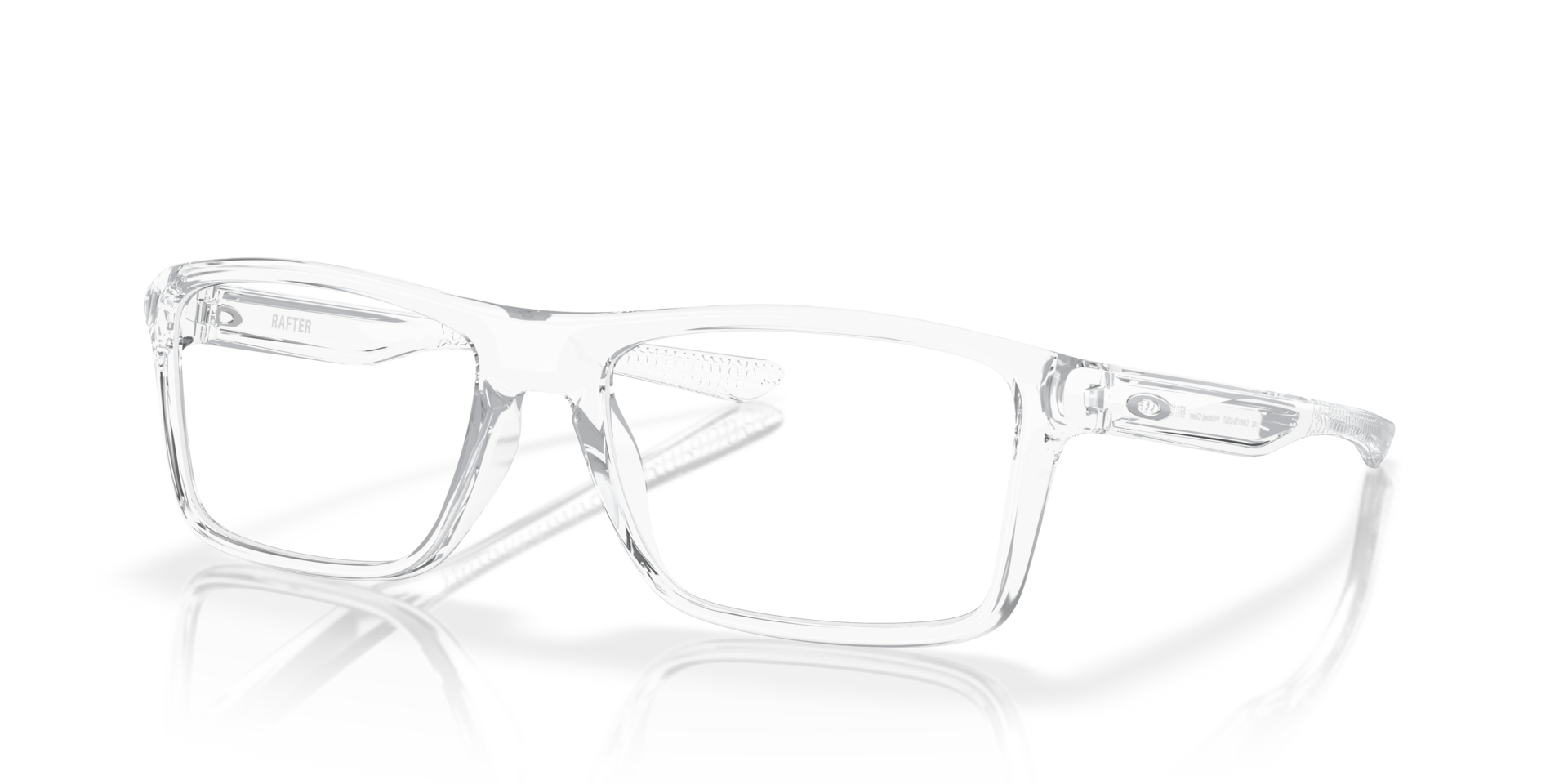 Rafter Polished Clear PlasticEyeglass Frames for Glasses Direct, Angle View