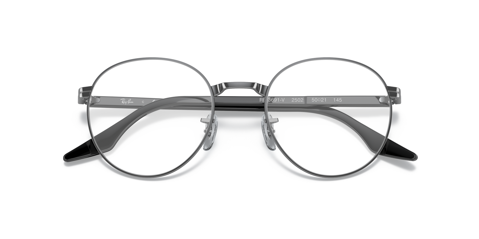 RB3691V Gunmetal MetalEyeglass Frames for Glasses Direct, Closed View