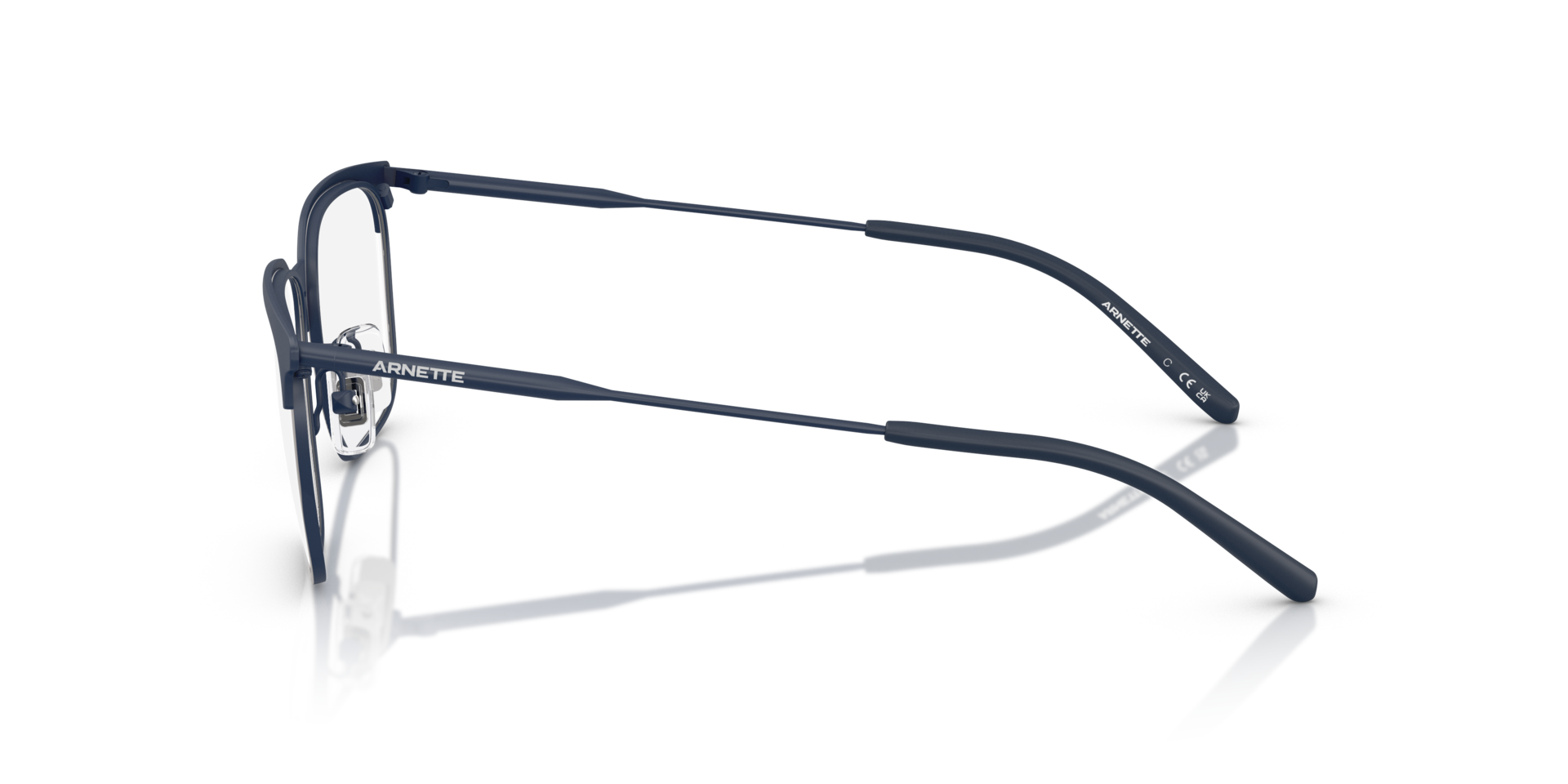 AN6136 Matte Dark Blue & Gunmetal MetalEyeglass Frames for Glasses Direct, Side View