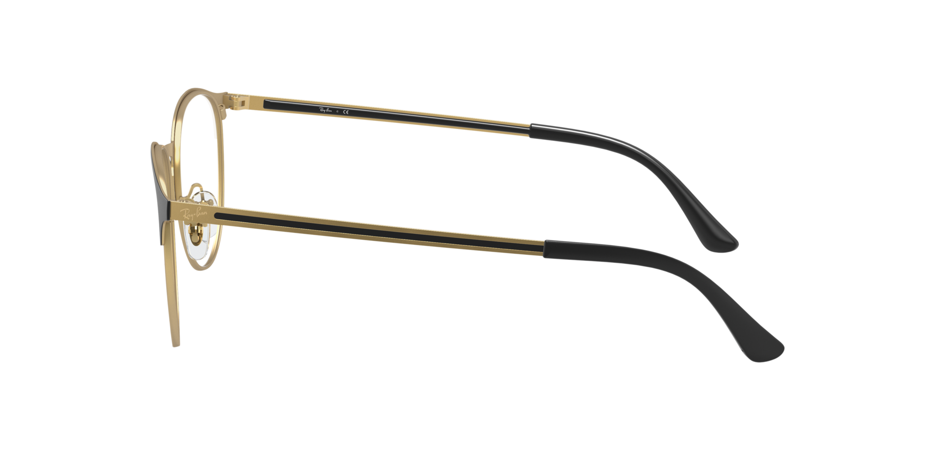 RB6375 Black On Gold MetalEyeglass Frames for Glasses Direct, Side View