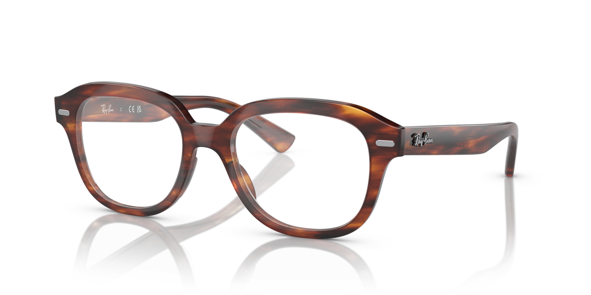 RB7215 Striped Havana PlasticEyeglass Frames for Glasses Direct, Angle View