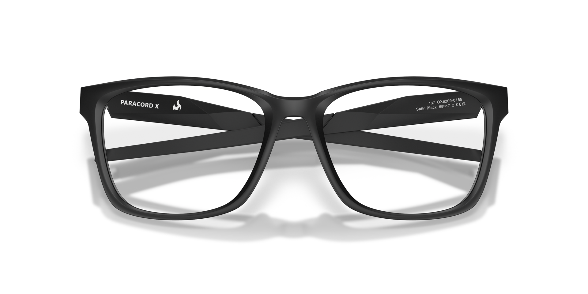 Paracord X Satin Black PlasticEyeglass Frames for Glasses Direct, Closed View
