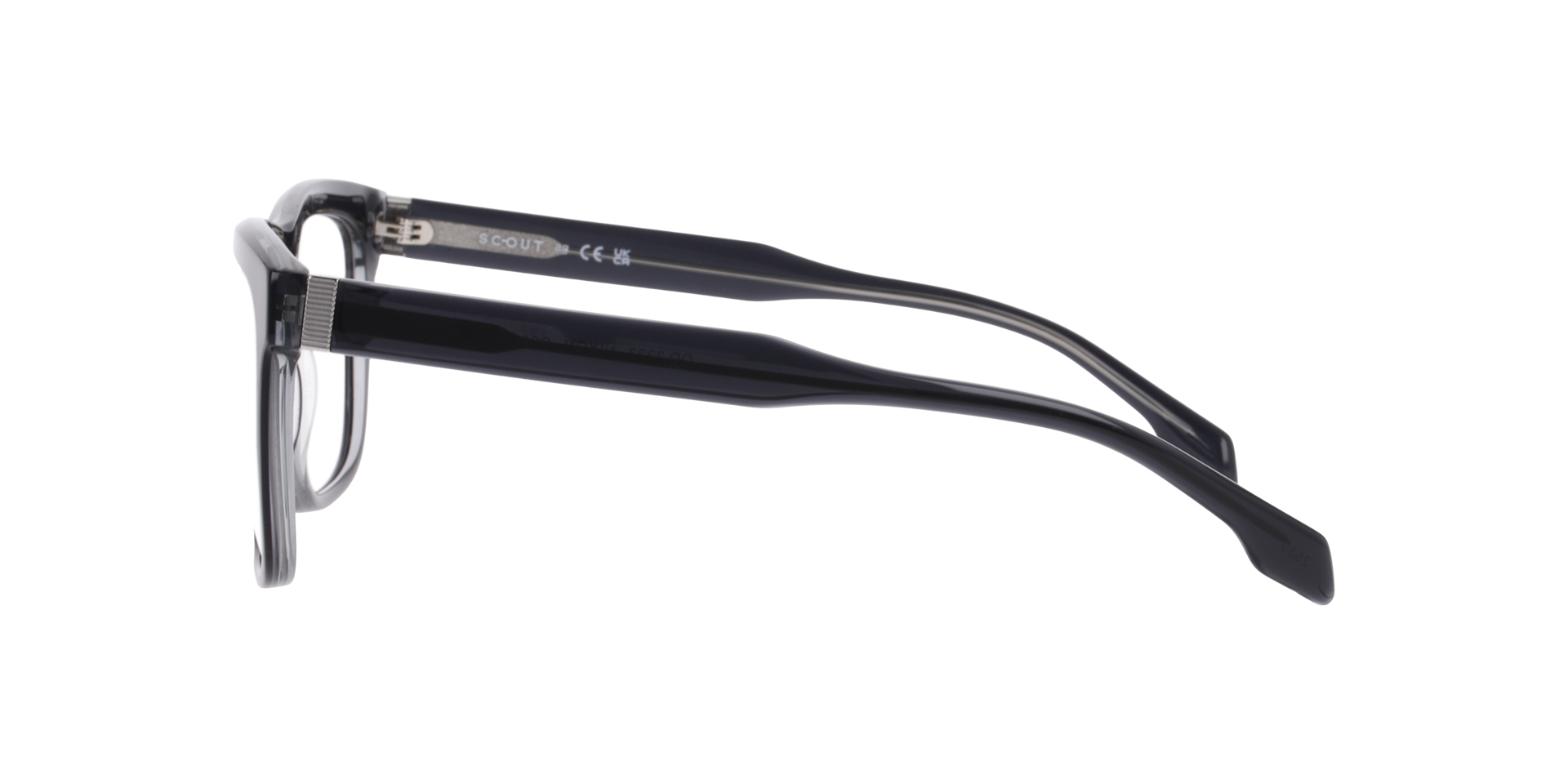 Nixon Bilayer Black & Crystal Grey AcetateEyeglass Frames for Glasses Direct, Side View